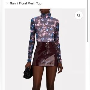 Ganni Floral Long Sleeve Top size 36